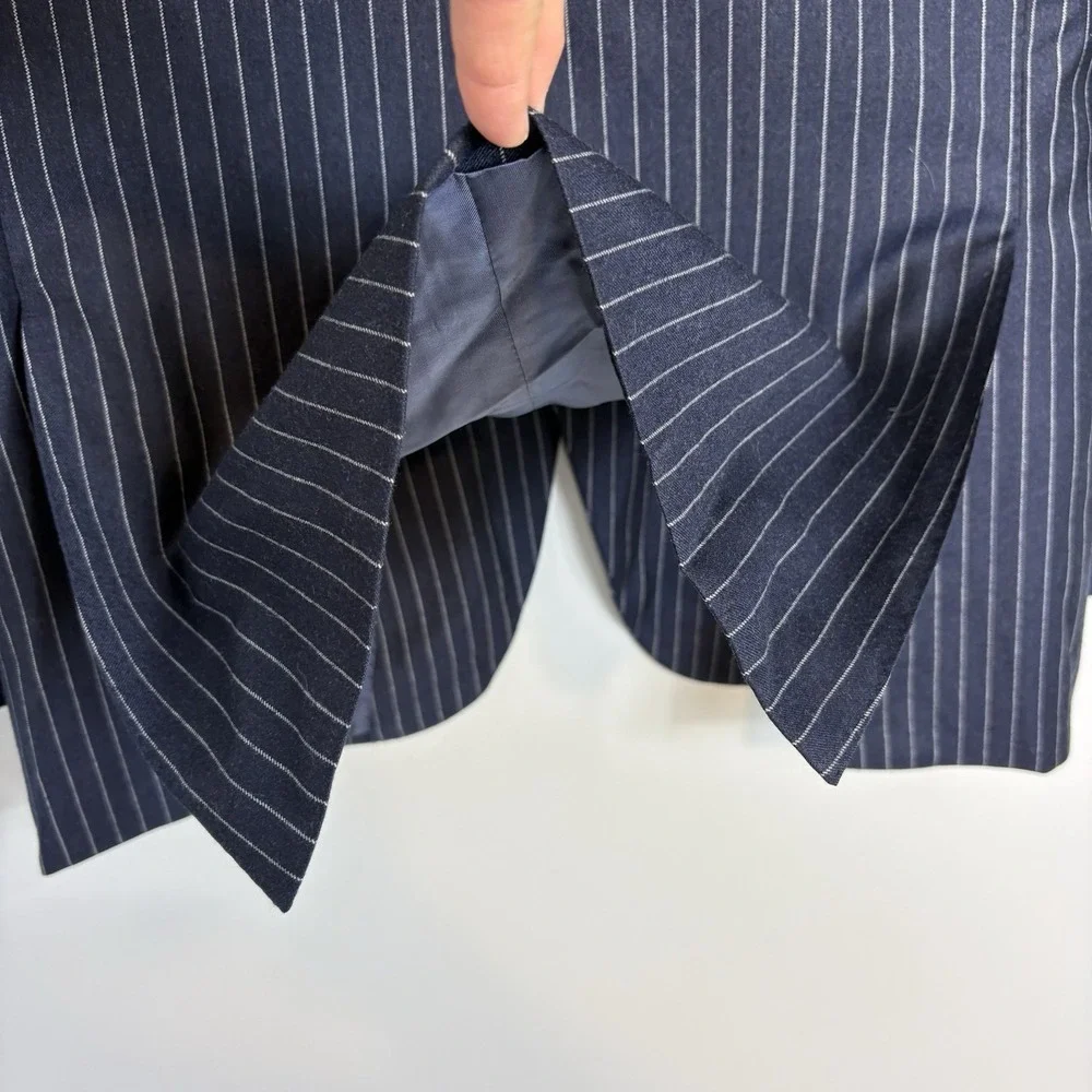 Suitsupply Men's Sienna Reda Super 130s Wool Sport Coat Sz 38R Navy Striped